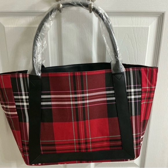 Victoria's Secret Black and Red Checkered Tote NWT - Picture 2 of 4